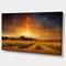 Designart - Yellow Autumn Vineyard Sunset - Landscape Artwork Canvas